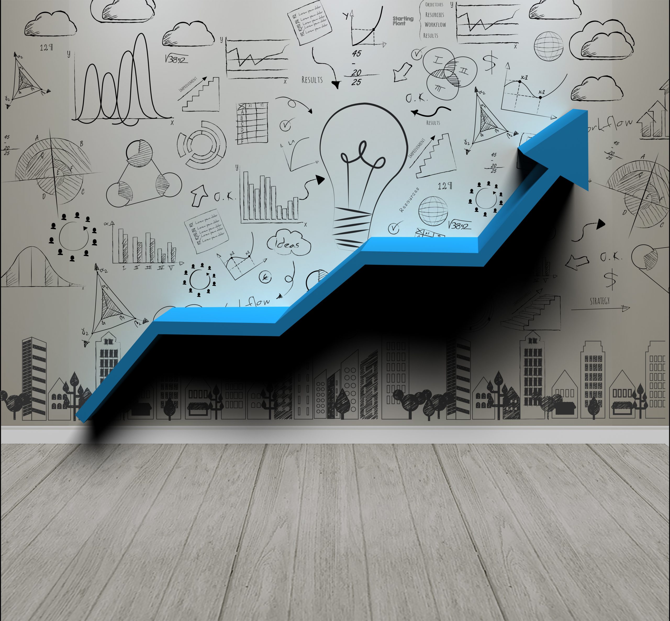 Business wall background concept for new ideas with innovation a brand rebuilding