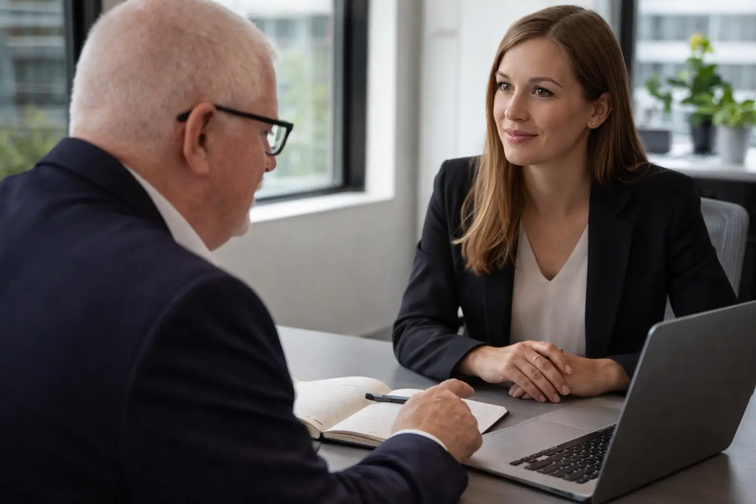 mark consulting with customer about branding